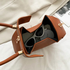 Women's Round Leather Hand Bag