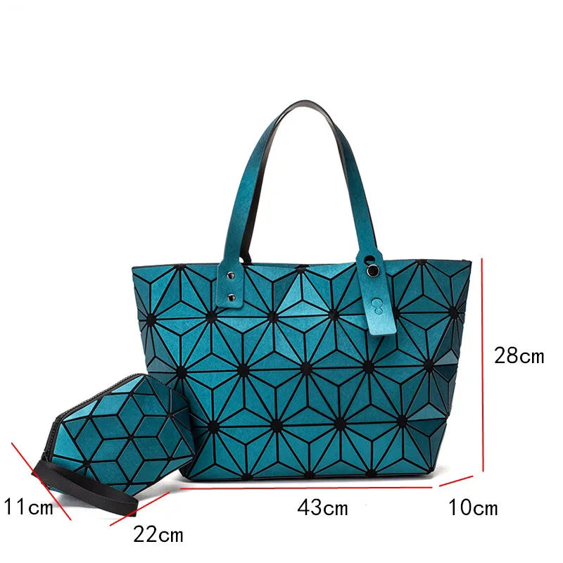 Geometric Quilted Shoulder Bags Set