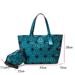 Geometric Quilted Shoulder Bags Set