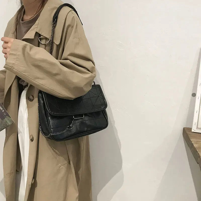 Crossbody Handbag for Women Rhombus All Match Large Capacity Shoulder Bag