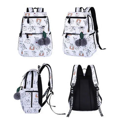 Cat School Backpack for Girls with USB Charging Port