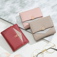 Small Fresh Splicing Folding Zero Purse for Women