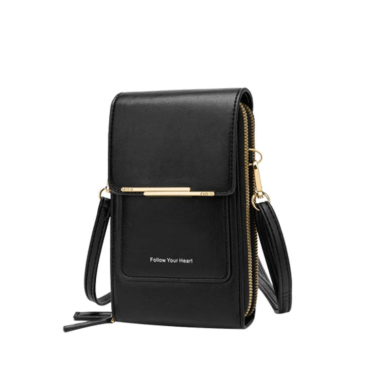 Mini Shoulder Handbag Clutch Set Solid PU Square