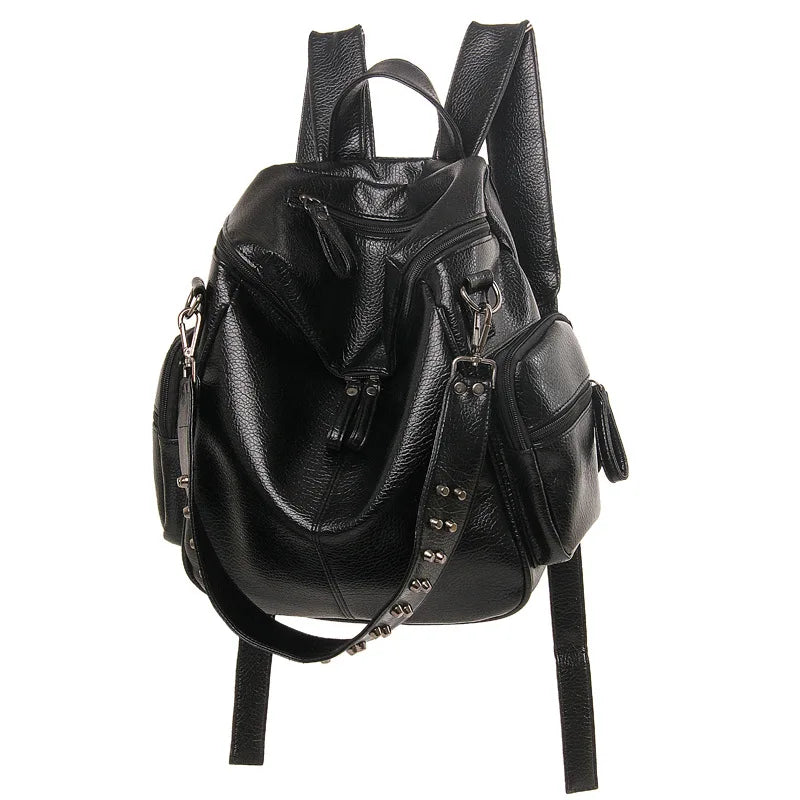 Stacy Bag 072716 Lady PU Leather Backpack Casual Travel Bag