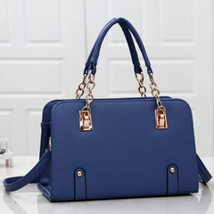 Stacy Leather Handbag with Chains Tote Shoulder Bag