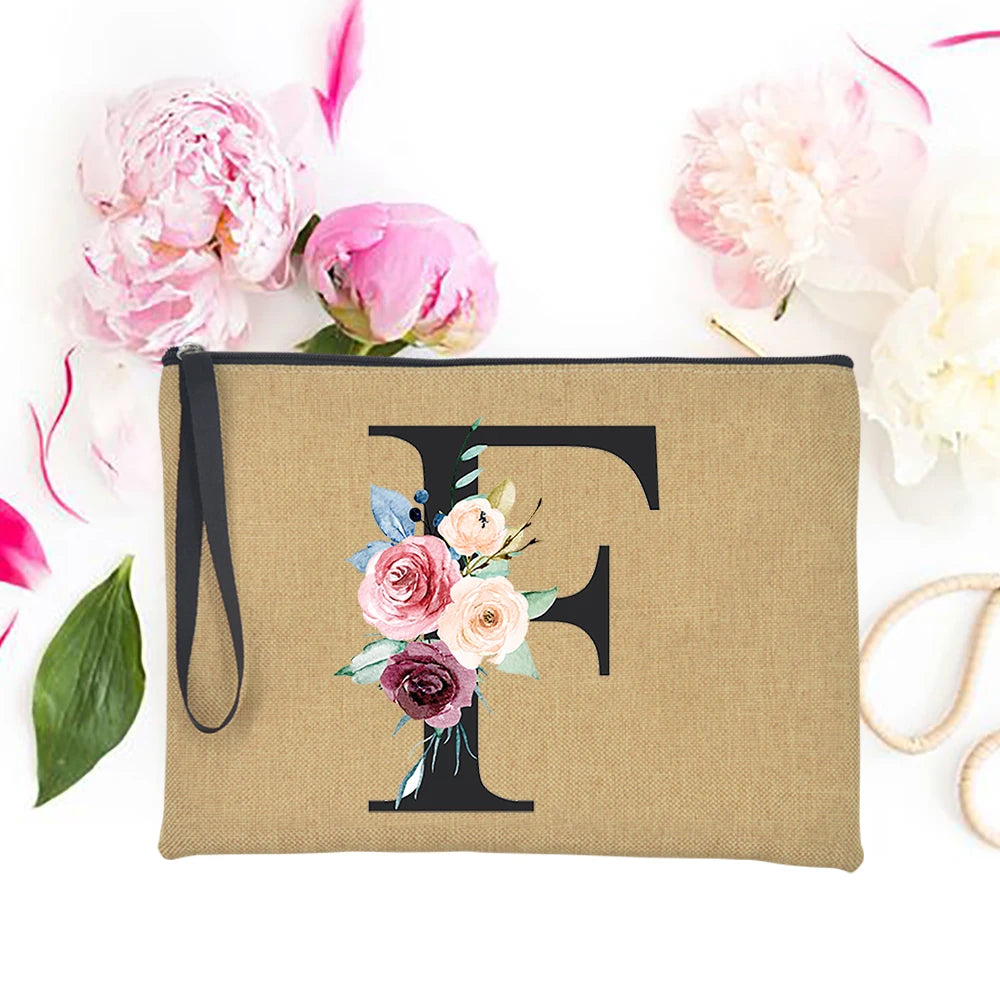 Custom Initial Summer Bag Flower Letter Bachelorette Clutch