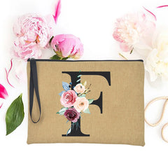 Custom Initial Summer Bag Flower Letter Bachelorette Clutch
