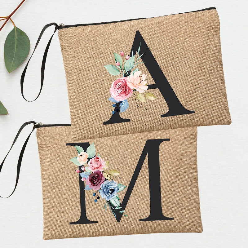 Custom Initial Summer Bag Flower Letter Bachelorette Clutch