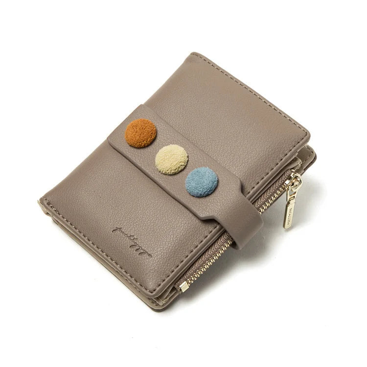 Women's Multi-card Short Wallet with Belt Buckle