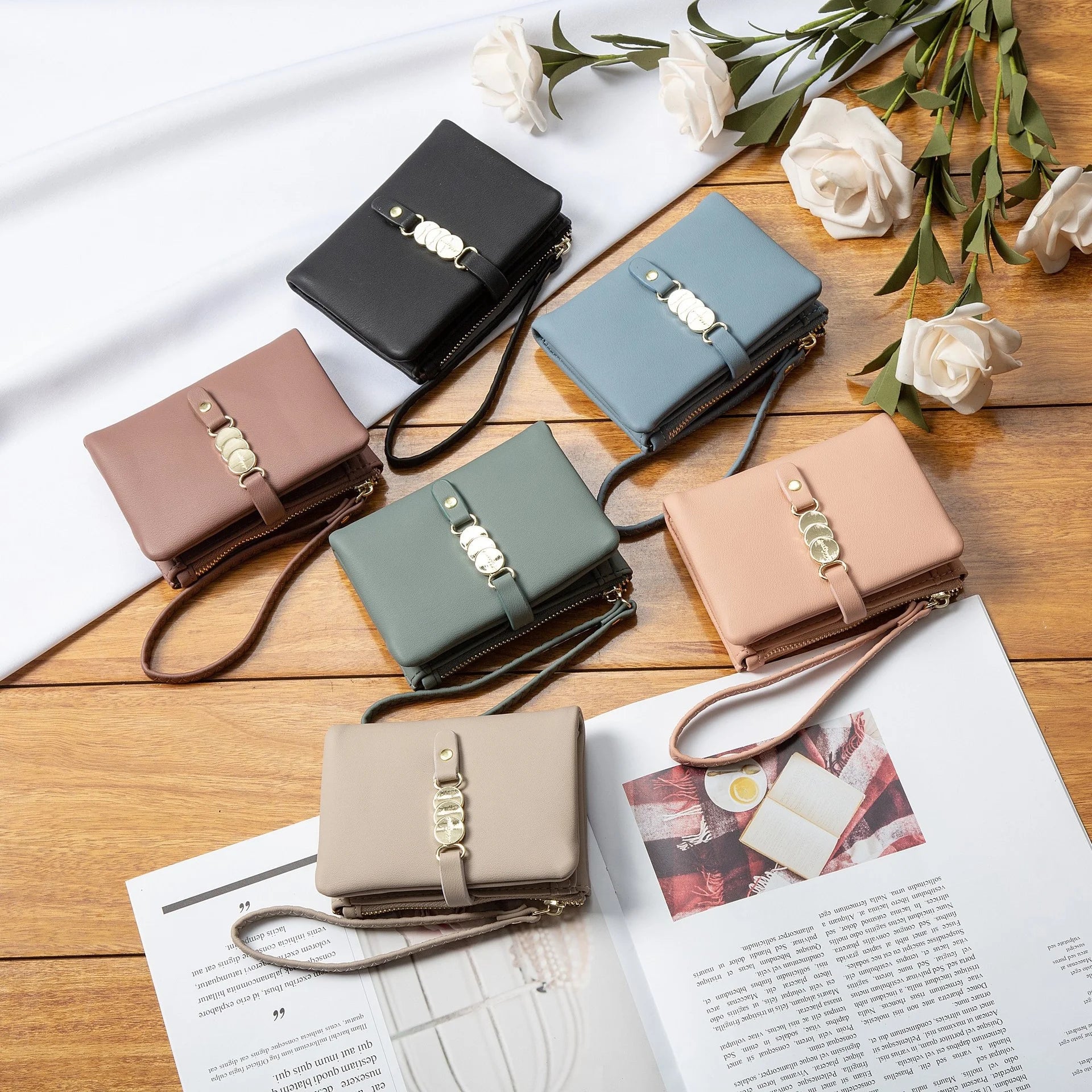 Two-Fold Zipper Short Casual Wallet