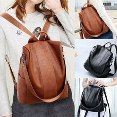 Vintage Anti-Theft Backpack for Women, Large Capacity School Shoulder Bag