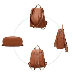Vintage Anti-Theft Backpack for Women, Large Capacity School Shoulder Bag