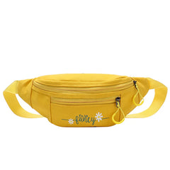 Yellow Mini Messenger Bag Canvas Fanny Pack Street Money Bag