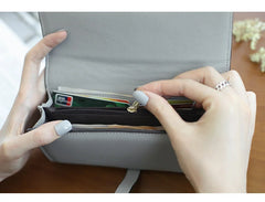 Women's Three-fold Wallet with Drawband Closure