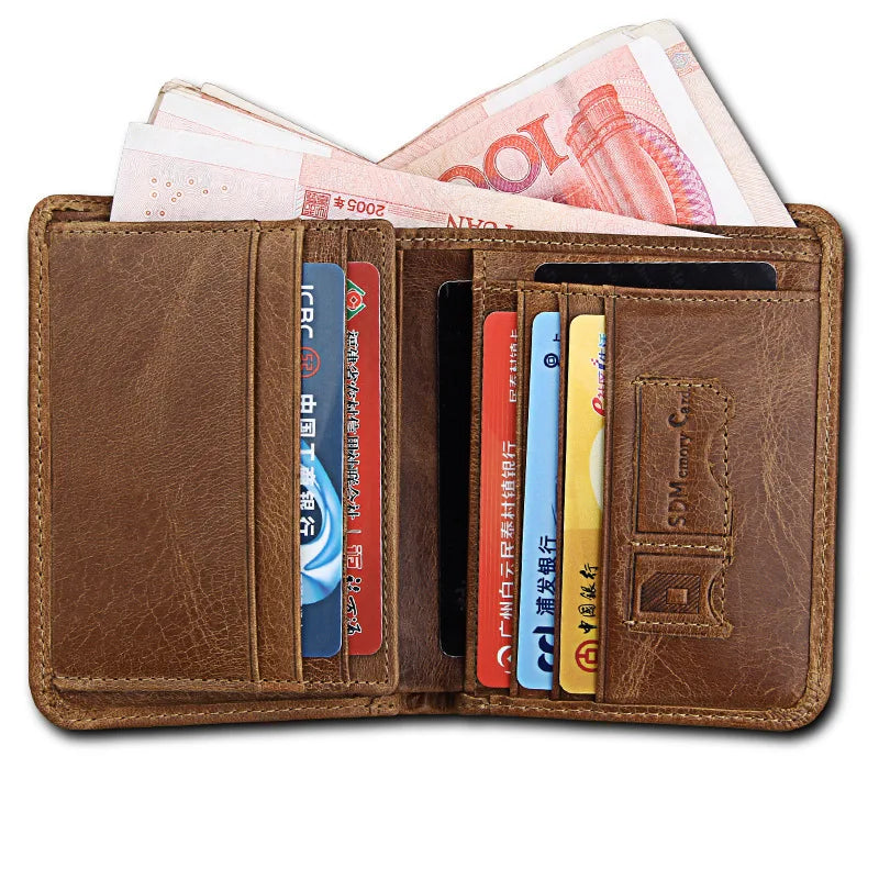 Retro Men's RFID Leather Wallet with Matching Box