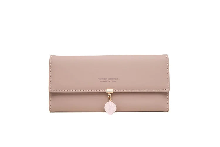 Leaf Pattern Women's Long Wallet Handbag