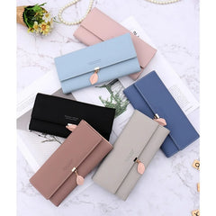 Leaf Pattern Women's Long Wallet Handbag
