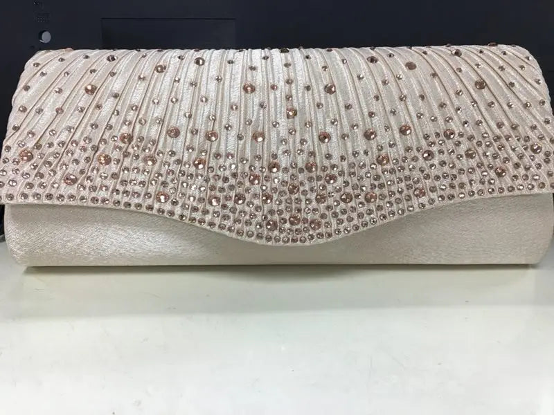 Pink Rhinestone Wedding Clutch Bag for Women