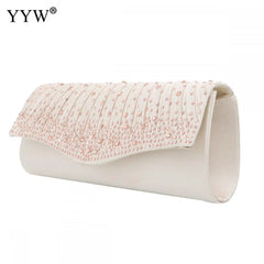 Pink Rhinestone Wedding Clutch Bag for Women