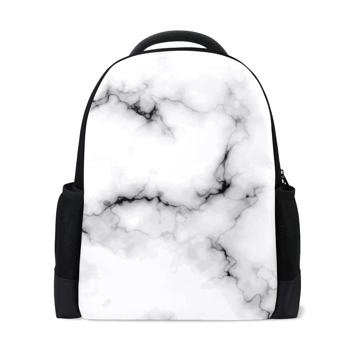 Girls School Backpack Marble Print Waterproof Book Bag