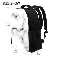 Girls School Backpack Marble Print Waterproof Book Bag
