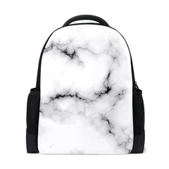 Girls School Backpack Marble Print Waterproof Book Bag