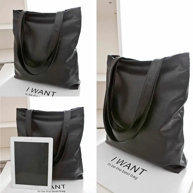 Women Large Capacity Briefcases Bag Casual PU Leather Briefcases Shoulder Bag
