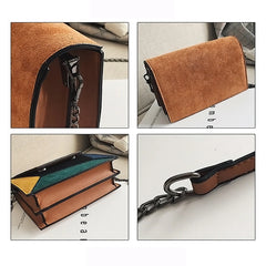 Retro Matte Patchwork Crossbody Bag Women