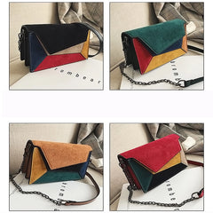 Retro Matte Patchwork Crossbody Bag Women