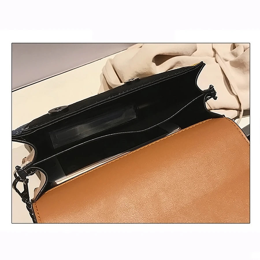 Retro Matte Patchwork Crossbody Bag Women