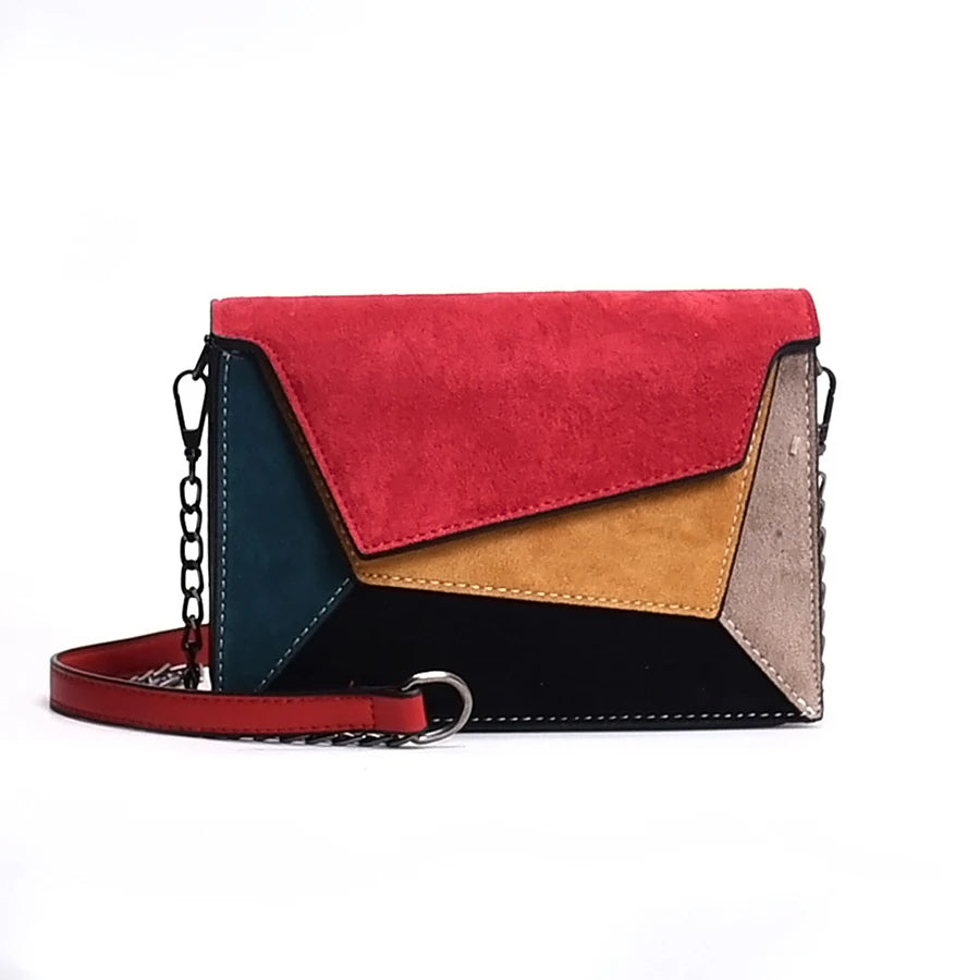 Retro Matte Patchwork Crossbody Bag Women