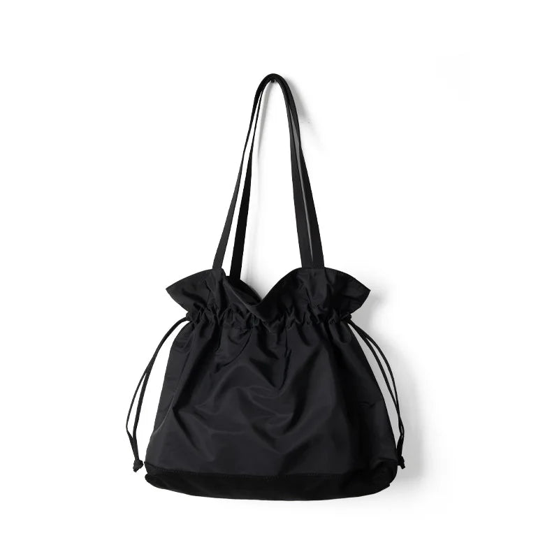 Women Shoulder Bag Soft Nylon Bucket Handbag Ladylike Bag