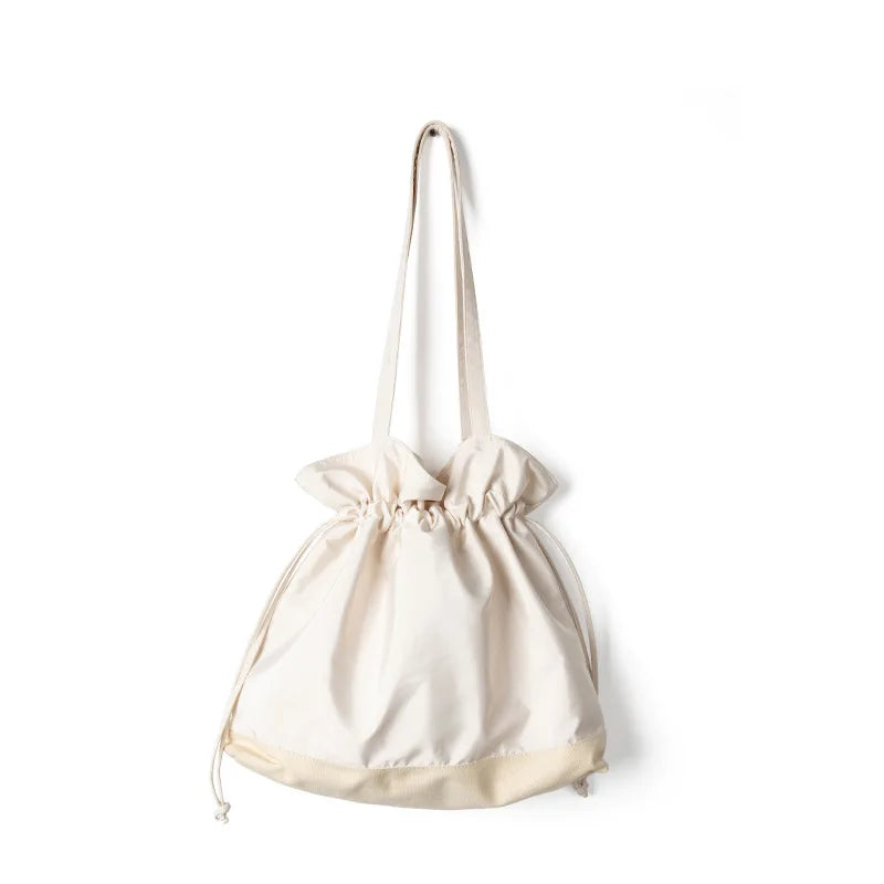 Women Shoulder Bag Soft Nylon Bucket Handbag Ladylike Bag