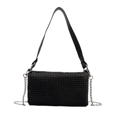 Women Bag with Flap Chains Diamonds Shoulder Bag