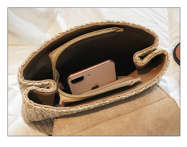 Women Small Backpack Purse PU Weave Mori Girl