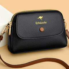 Women's Leather Crossbody Bag Small Flap Handbag