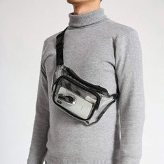 Transparent Waterproof Waist Bag PVC Fabric Zipper Shoulder Bag