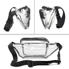 Transparent Waterproof Waist Bag PVC Fabric Zipper Shoulder Bag