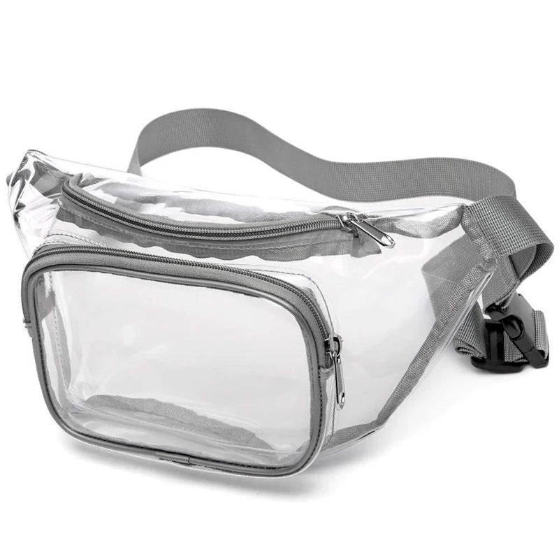 Transparent Waterproof Waist Bag PVC Fabric Zipper Shoulder Bag