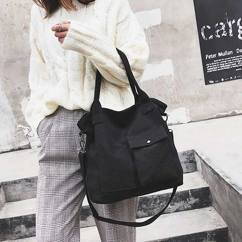 Canvas Crossbody Bag for Women, Retro Shoulder Handbag