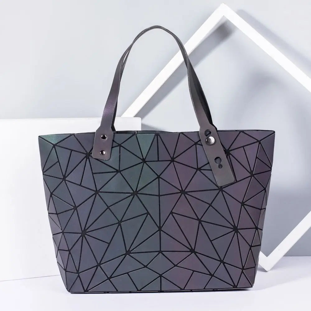 Geometric Luminous Shoulder Bag Foldable Tote