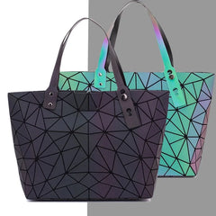 Geometric Luminous Shoulder Bag Foldable Tote