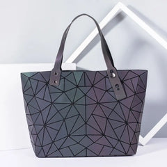 Geometric Luminous Shoulder Bag Foldable Tote