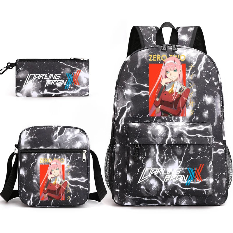 Zero Two Backpack 3-Piece Set for Kids - Back to School Bag