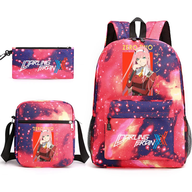 Zero Two Backpack 3-Piece Set for Kids - Back to School Bag