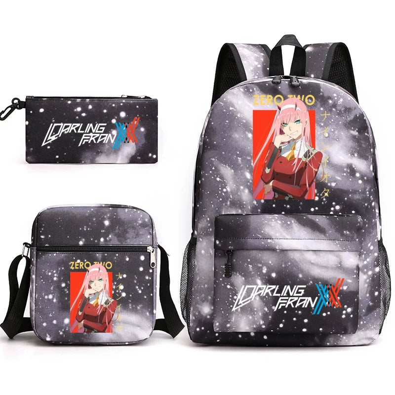 Zero Two Backpack 3-Piece Set for Kids - Back to School Bag