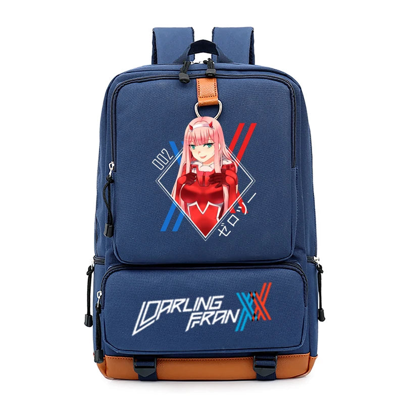 Zero-Two Student School Bag Canvas Youth Travel Backpack