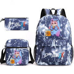 Zero Two Canvas Backpack 3 Piece Set Kids School Bags Supplies