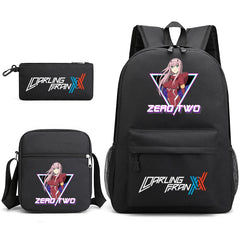 Zero Two 3 Piece Set Canvas Backpack for Kids Boys and Girls