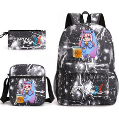 Zero Two Canvas Backpack 3 Piece Set Kids School Bags Supplies